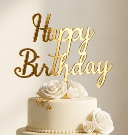Topo de Bolo Happy Birthday 02 | Acrílico