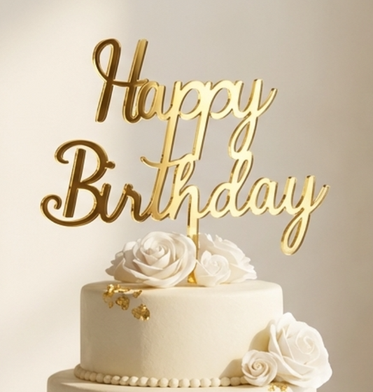 Topo de Bolo Happy Birthday 02 | Acrílico