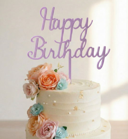 Topo de Bolo Happy Birthday 02 | 3D