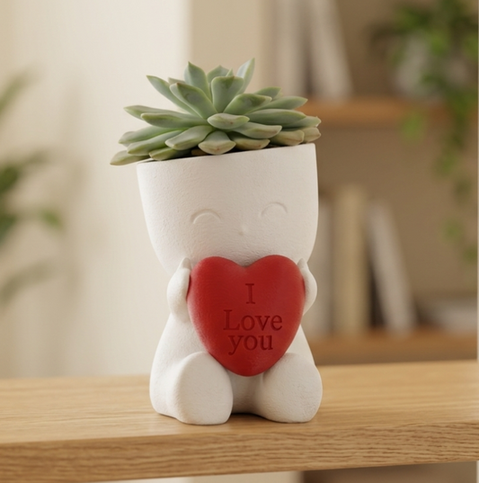 Vaso de Suculenta – I Love You