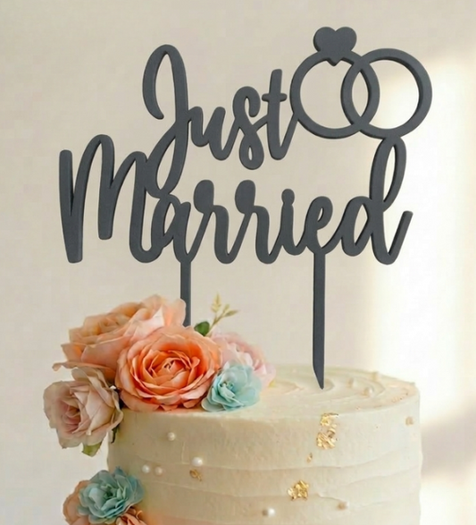 Topo de Bolo Just Married | 3D