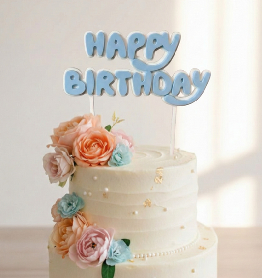 Topo de Bolo Happy Birthday 03 | 3D