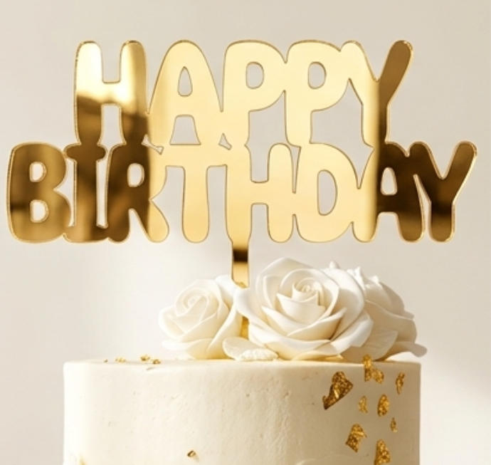 Topo de Bolo Happy Birthday 05 | Acrílico