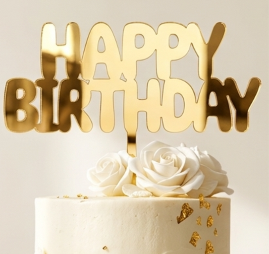Topo de Bolo Happy Birthday 05 | Acrílico