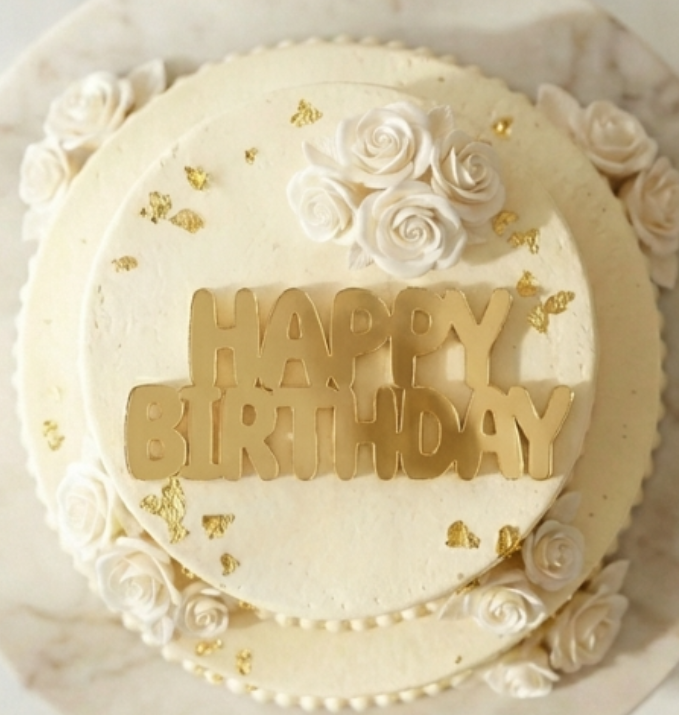 Topo de Bolo Happy Birthday 05 Deitado | Acrílico