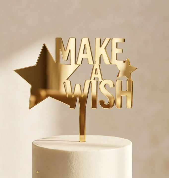 Topo de Bolo Make a Wish | Acrílico