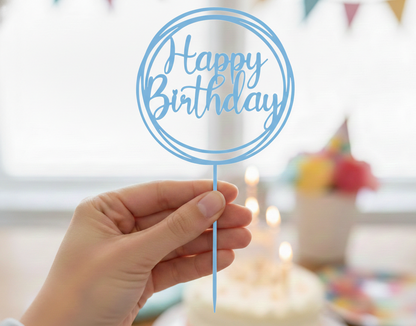 Topo de Bolo Happy Birthday | 3D