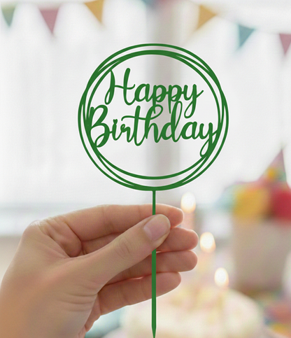 Topo de Bolo Happy Birthday | 3D