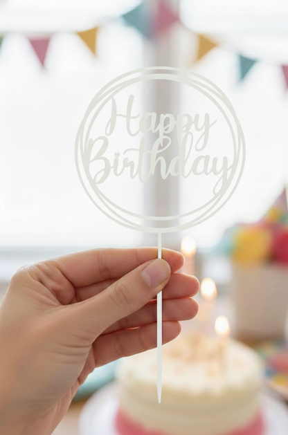 Topo de Bolo Happy Birthday | 3D